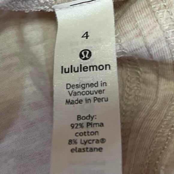 Lululemon Time to Restore Cream Knit Sleeveless Tie Wrap Knot Crop Tank Top Sz 4 - Picture 3 of 3